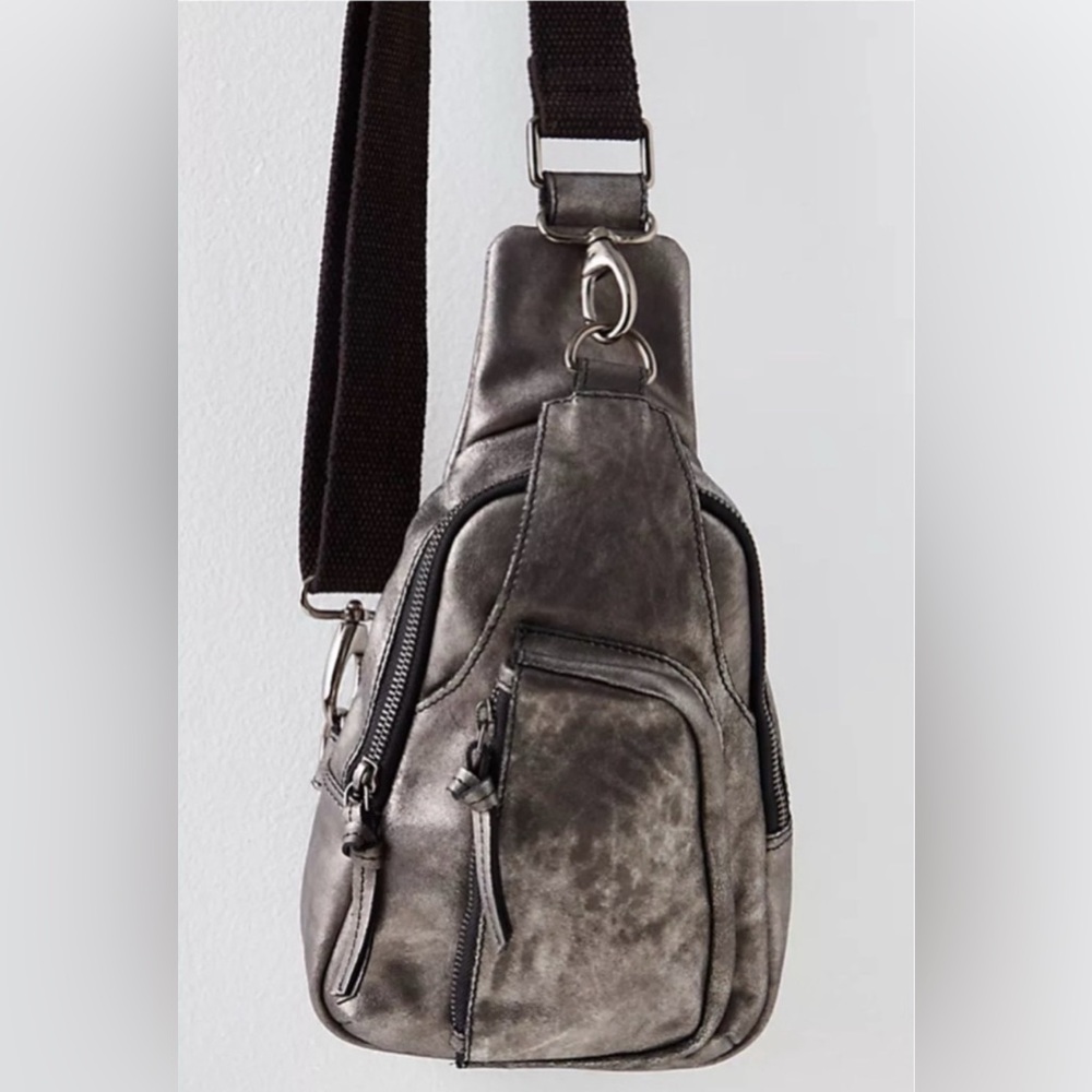 Free People Hudson Sling Bag Gunmetal NWT